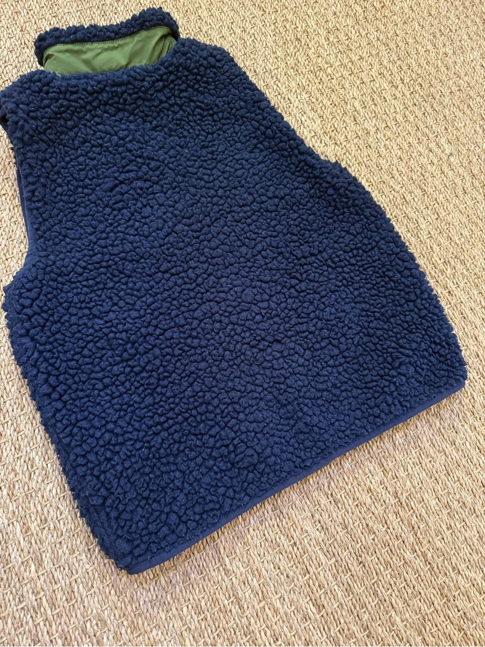 Hanna Andersson Sherpa Fleece Kids Vest Blue Green Utility EU Size 120 US 6-7